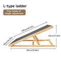 Foldable Wooden Pet Ramp Non-Slip Carpet Dog Ramp for Bed Sofa Car SUV 50kg Load Solid Fir Wood Portable Ramp Gentle Slope Joint Protection for Senior Dogs Puppies No Assembly