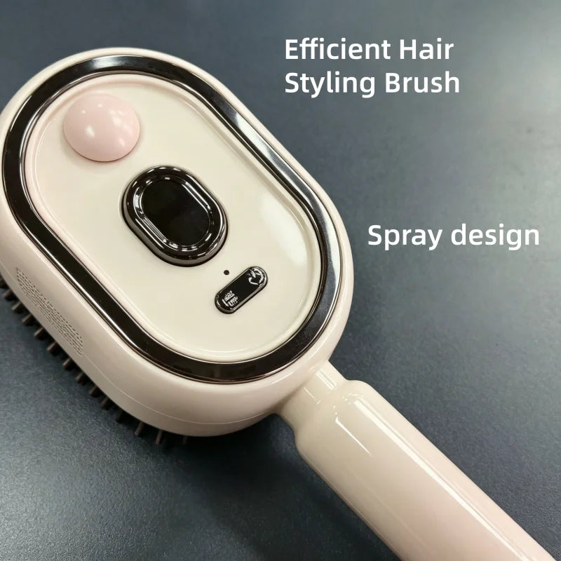 Electric Hairbrush, Straightener, Styler – Wet Use with Water Spray, Rechargeable for Both Long & Short Hairs, Smooth Finish