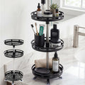 3-Tier 360° Rotating Spice Rack, Kitchen Bathroom Organiser, Height Adjustable Revolving Spice Turntable for Pantry, Cabinet, Countertop & Bathroom Storage