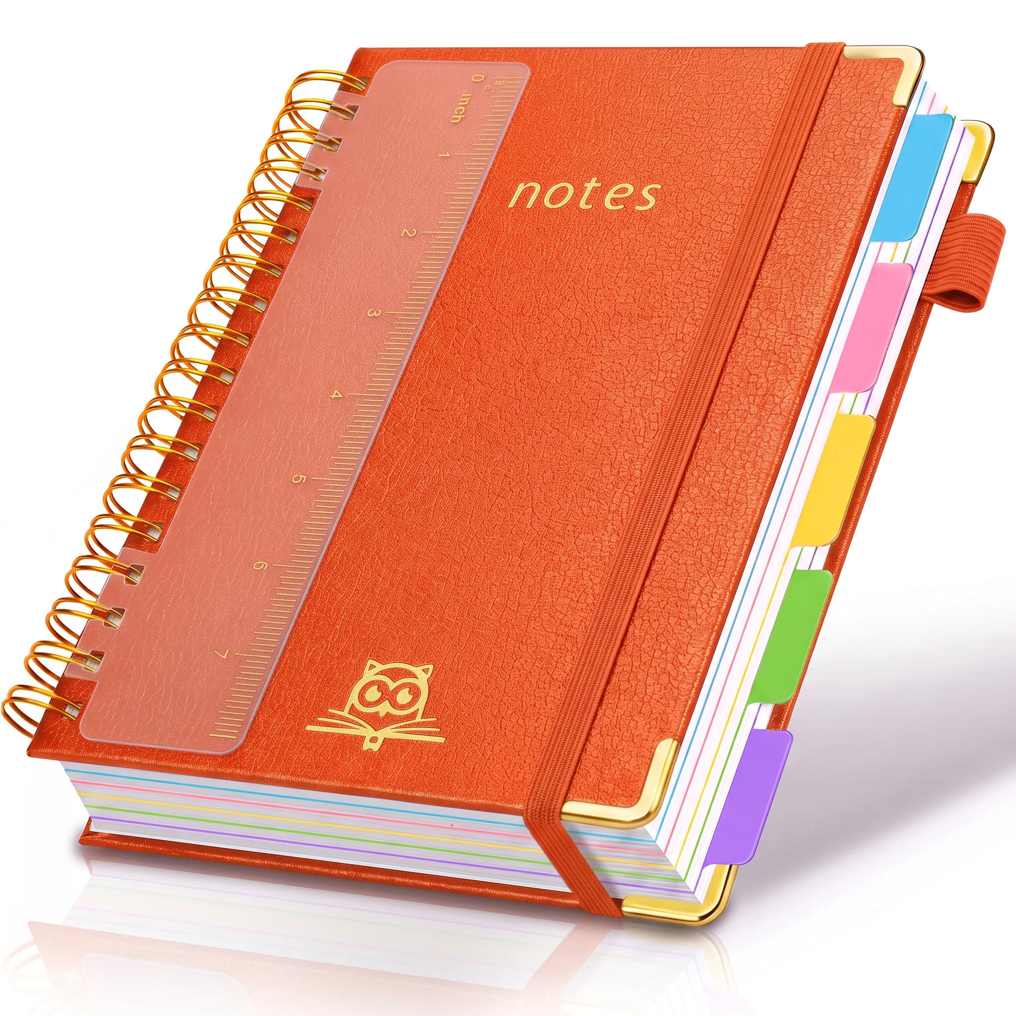 Hardcover Spiral Notebooks for Work 6.2"x 8.2", 300 Pages 5 Subject Notebook with Dividers & Tabs, A5 Spiral Journal