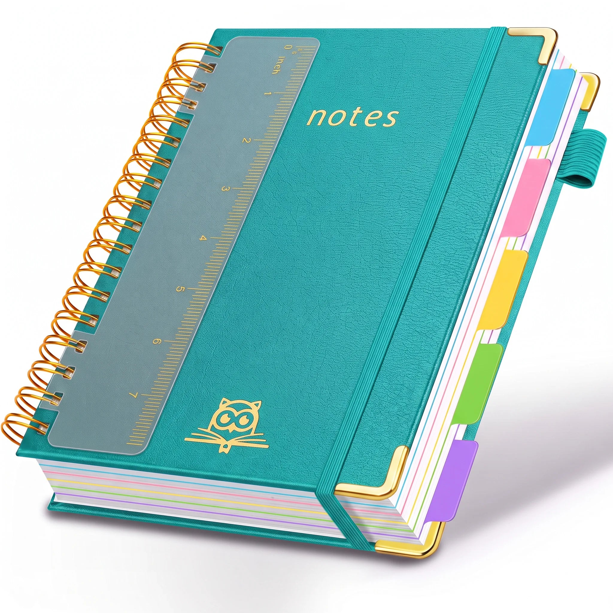 Hardcover Spiral Notebooks for Work 6.2"x 8.2", 300 Pages 5 Subject Notebook with Dividers & Tabs, A5 Spiral Journal