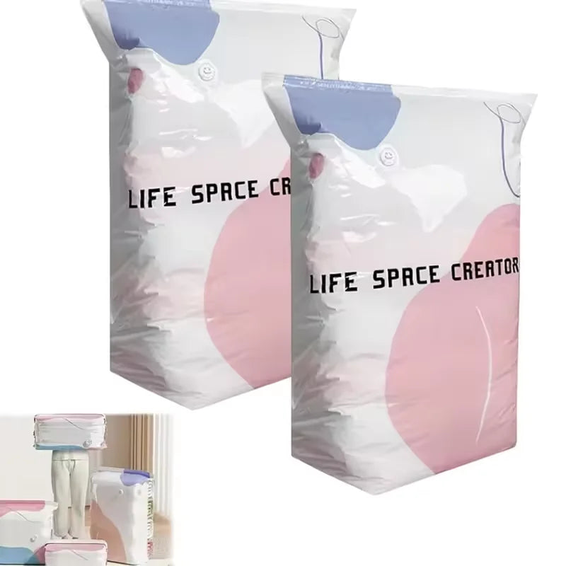 3D Vacuum Storage Bags, Better Life Space Bags Pump Vacuum Storage Bags 3M+3L No Pump, Space Saver For Clothes Storage Bag