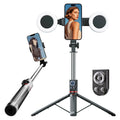 Selfie Stick Tripod With Fill Light Extendable 32-180cm Height Bluetooth Remote Phone Tripod For Travel Cell Phone Holder Mount